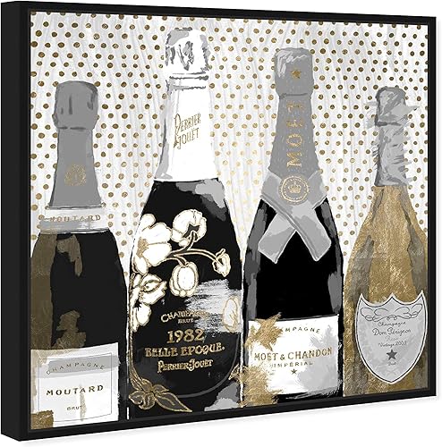 Miniatura 2 de The Oliver Gal Artist Co. Lienzo enmarcado para pared, diseño de bebidas y bebidas espirituosas, diseño con texto en inglés "Pass The Bottle Night",