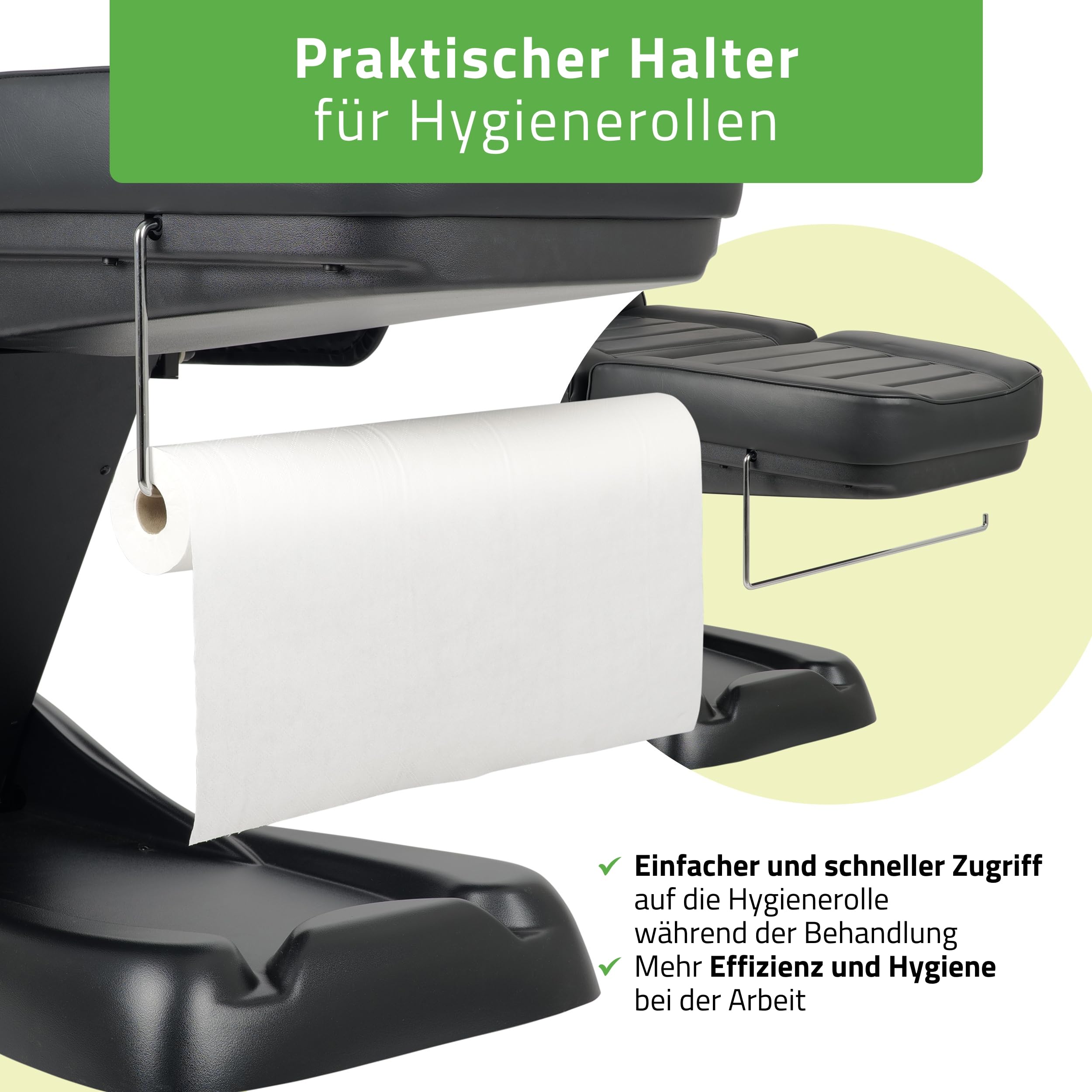 HABYS Leo PRO 4 Elektrische Kosmetikliege, Höhenverstellbarer Kosmetikstuhl | mit Gesichtsöffnung & drehbaren Armlehnen, Beautyliege für Kosmetik, SPA, Massage & Ästhetische Medizin