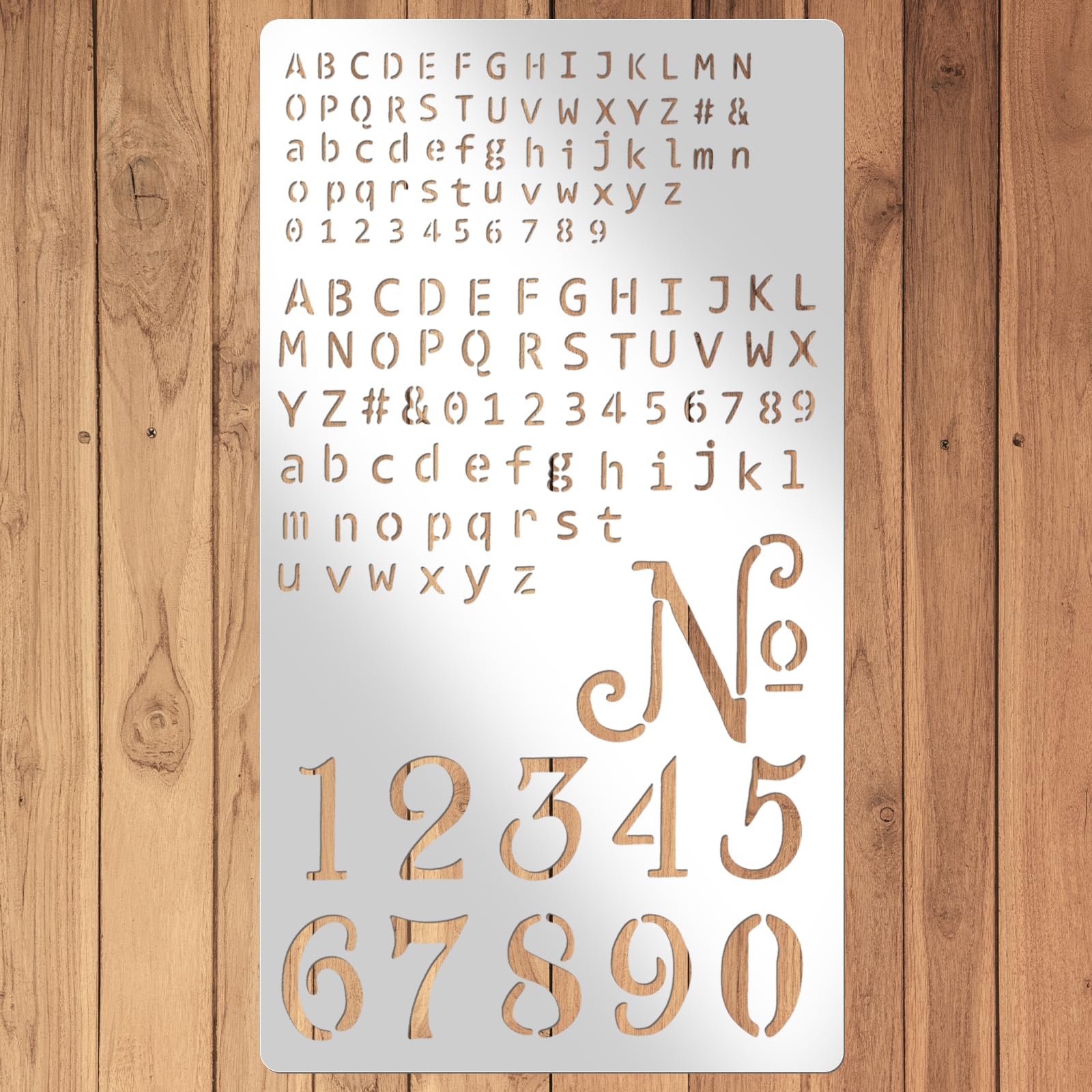 Metal Stencils for Wood Burning Stencils for Engraving Pen Wood Burning 7x4 Inch Reusable Alphabet Number Font Templates for Engraving Carving Journaling Drawing Scrapbooking Craft DIY