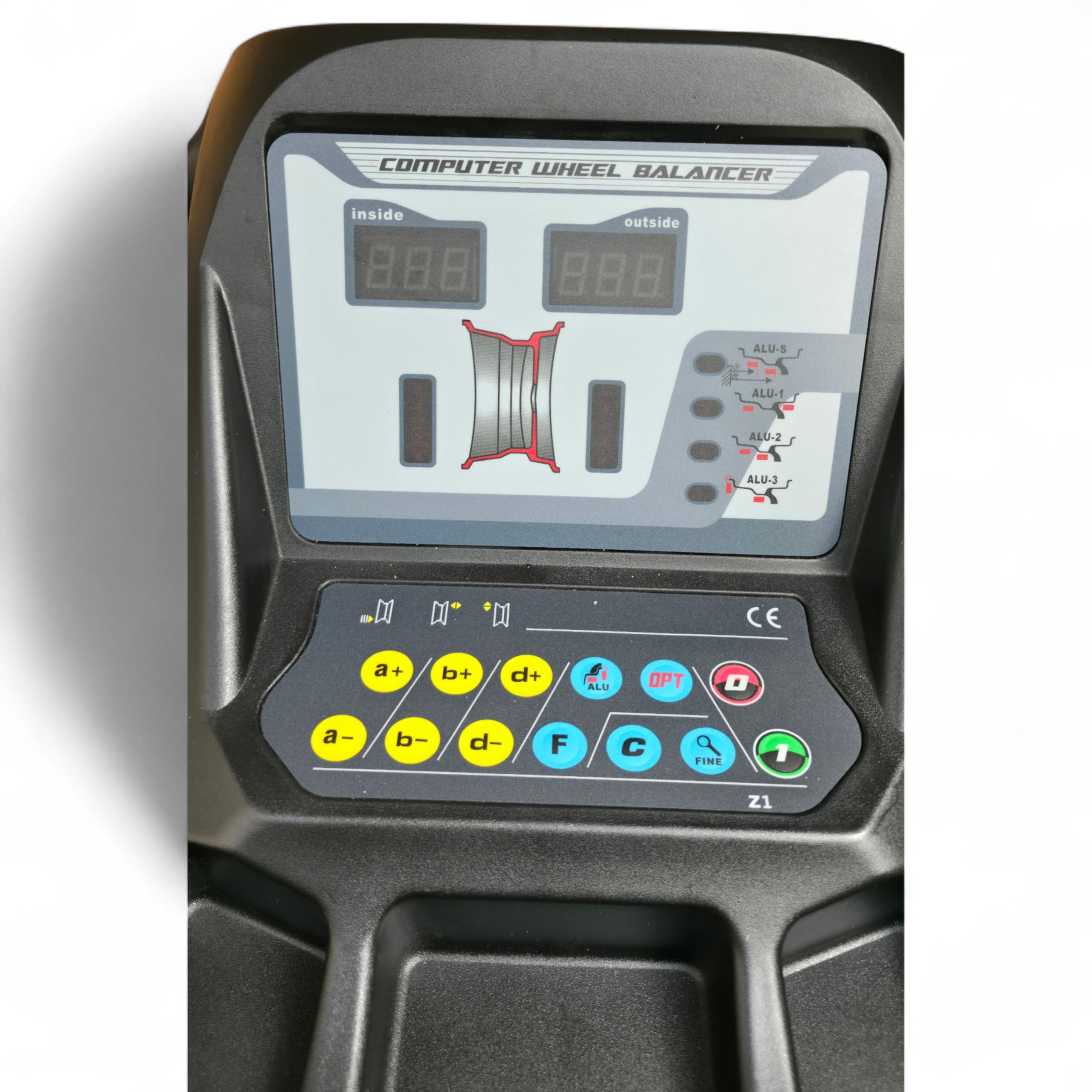 Wyważarka kół półautomatyczna, wytrzymała maszyna do wyważania felg 10-24", obciążenie koła 65 kg, dokładność ± 1 g, idealne wyposażenie warsztatowe do warsztatów samochodowych i serwisów opon