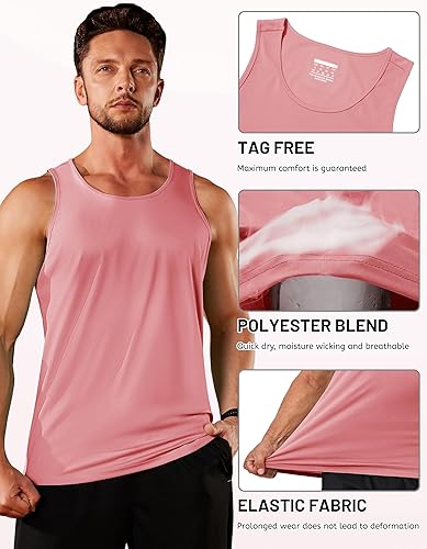Miniatura 6 de TACVASEN Camisetas sin mangas de entrenamiento para hombre, UPF 50+, camisetas de verano de secado rápido para correr, nadar, gimnasio, playa
