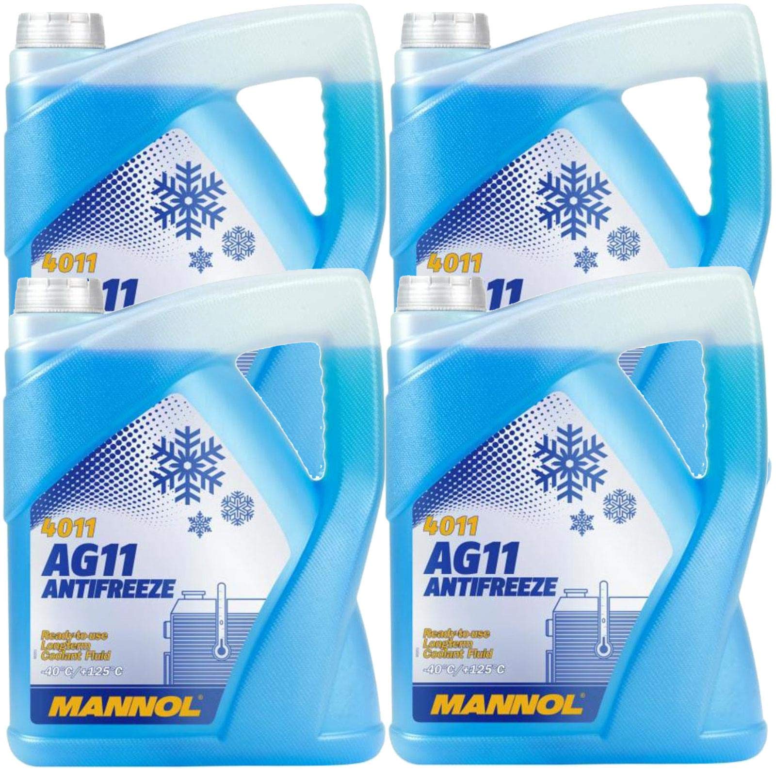 4X MANNOL MN4011-5 Longterm Antifreeze AG11-40°C Kühlerfrostschutz 5L