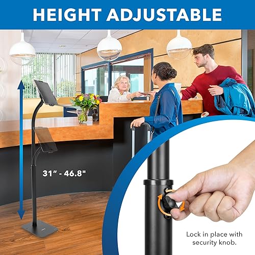 Miniatura 4 de Mount-It! Soporte universal para quiosco para tableta, soporte antirrobo para tableta con cerradura para uso comercial y minorista  Ajuste universal