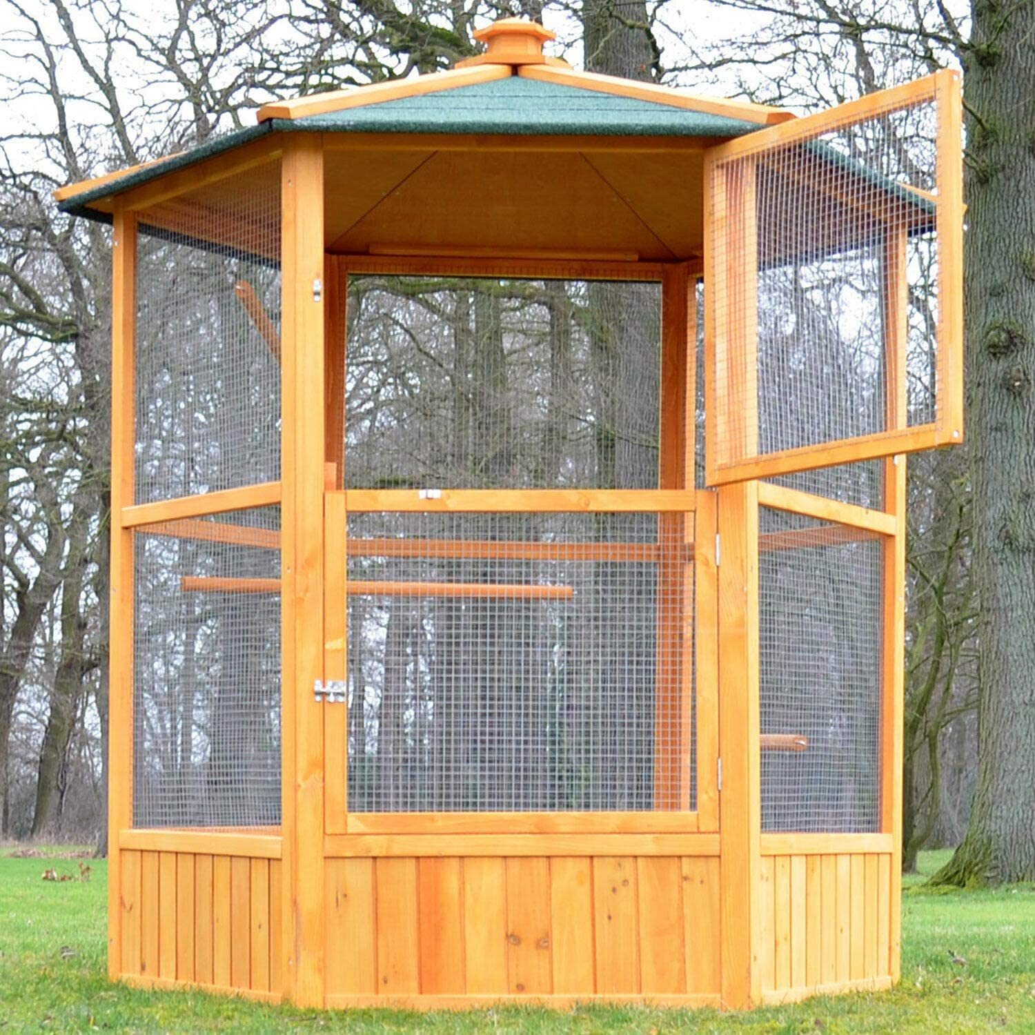 Volière Cage en Bois de Haute qualité avec 6 Coins Modèle 308 Maxi