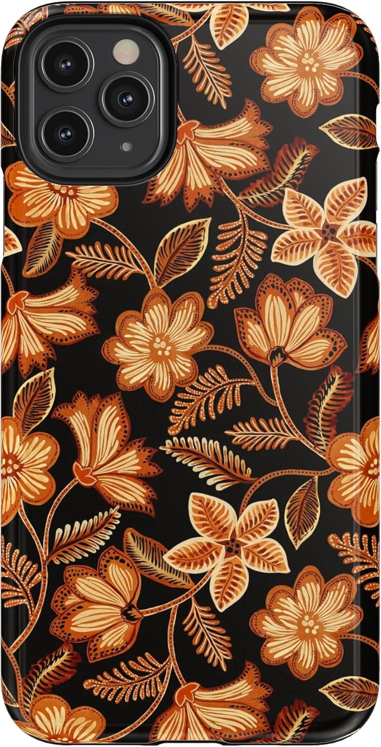 Casely iPhone 11 Pro Max Case | Maple Flowers | Floral Foliage | Essential Slim Dual-Layer Protective Design