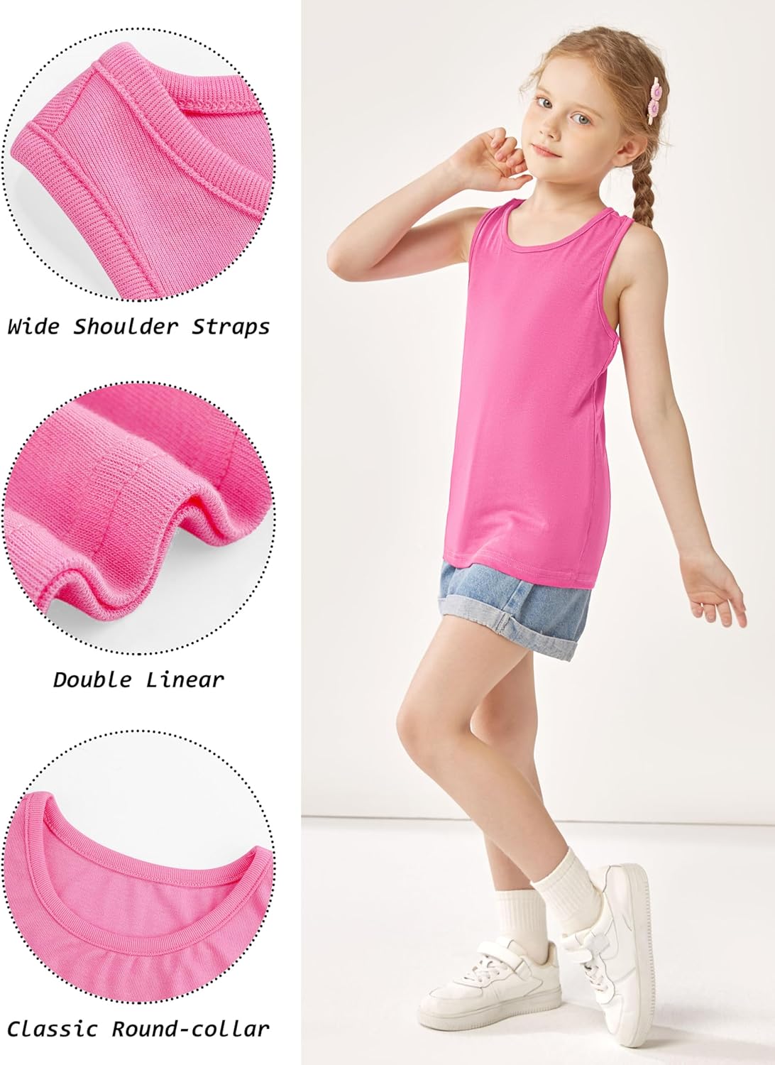 Cooraby 5 Pieces Girls Dance Tank Tops Toddler Racerback Sleeveless Top Girl Undershirts for Ballet Gymnastics 2T-16Years - Image 6