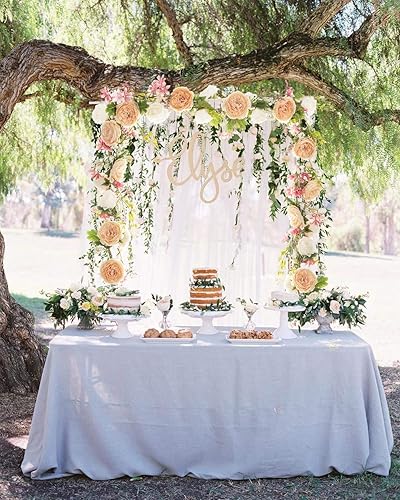 Miniatura 4 de Lvydec Paquete de 2 guirnaldas artificiales de peonía – Guirnalda de flores de champán de seda de 6 pies para decoración de mesa de boda y fiesta