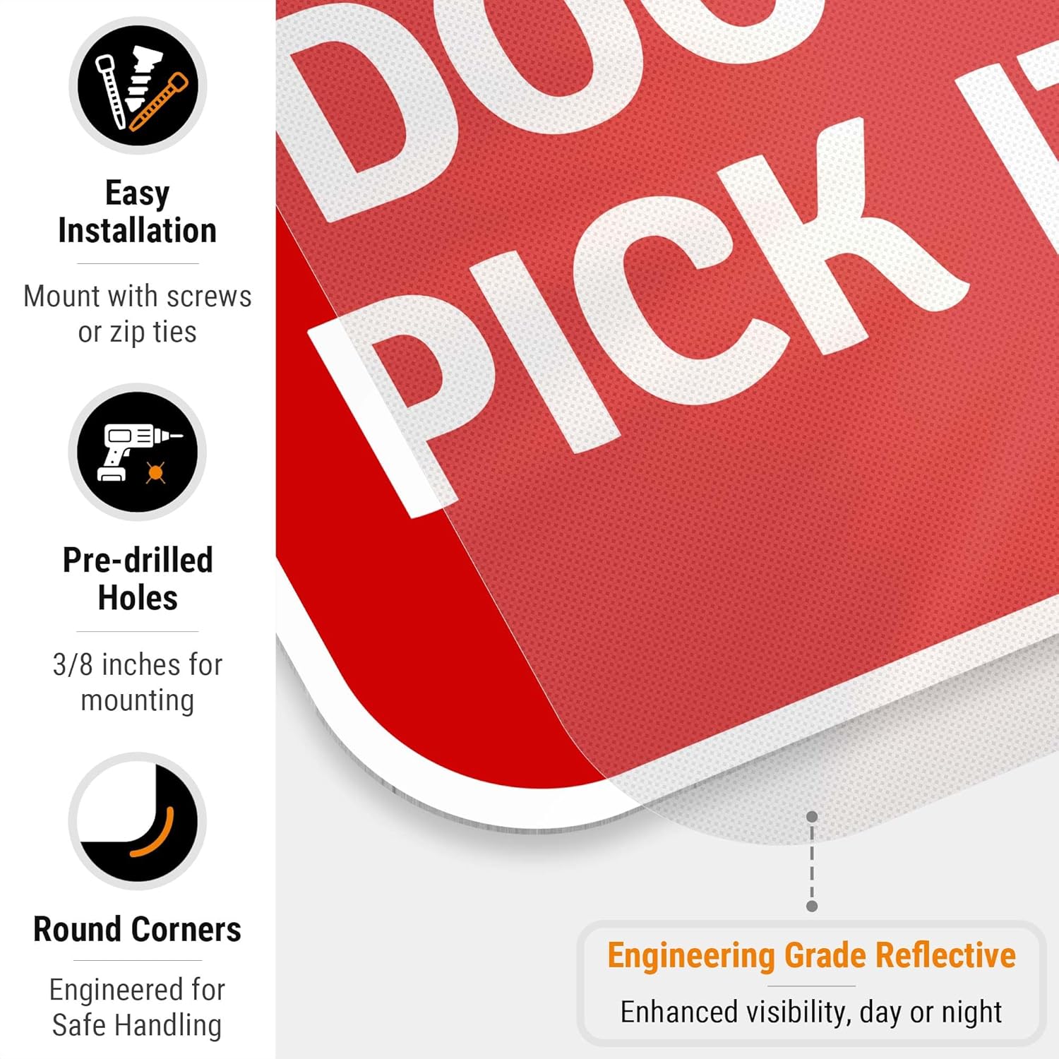 Its Your Doo-ty Pick it Up with Graphic Sign, 12x18 Inches, 3M EGP Reflective .063 Aluminum, Fade Resistant, Made in USA