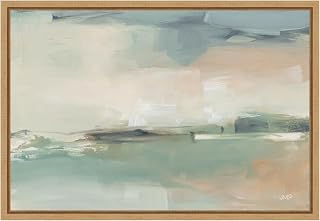 Framed Canvas Wall Art 16x23 Calm Waters Crop by Julia Purinton, Framed Wall Art Canvas, Abstract Artwork, Modern Decor, Medium Poster Painting for Living Room, Bedroom, Bathroom, Kitchen,