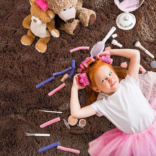 Miniatura 111 de LOCHAS Alfombra esponjosa para dormitorio, 2.6 x 5.3 pies, alfombra lanuda para dormitorio, mesita de noche, alfombra ovalada suave para sala