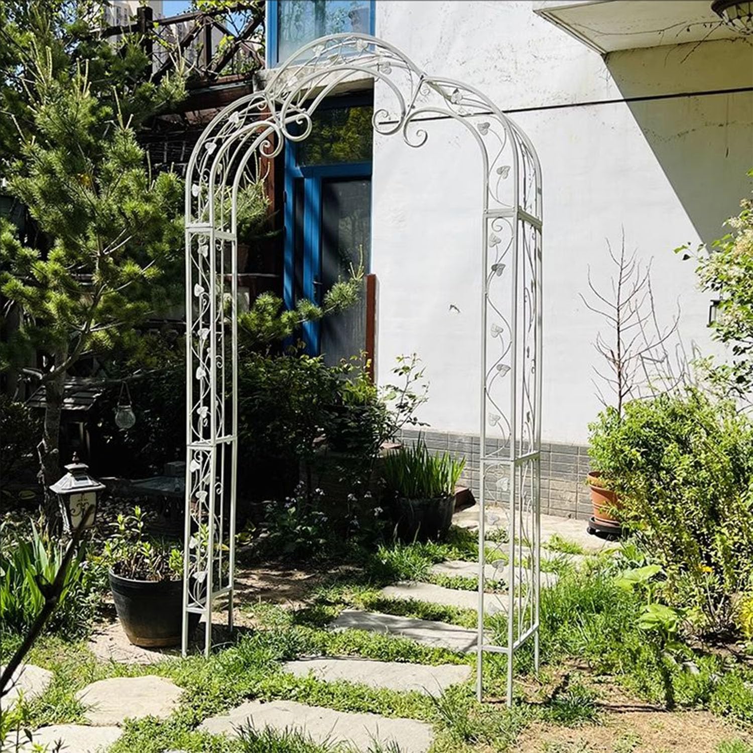 Generisch Gartenbogen 250x140x41 cm aus Metall,Hochzeitsbogen,Rankhilfe für Kletterpflanzen,Rostfreie Pergola für Gartenparty & Hochzeitsdeko,Elegantes Design für Garten oder Terrasse