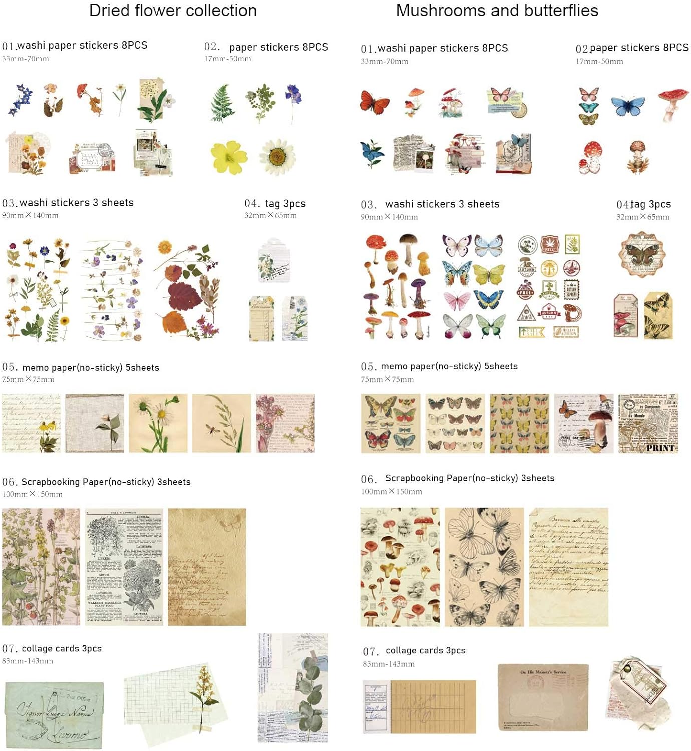 GUHAR 180 Piece Vintage Scrapbook Stickers，Antique Washi Stickers Pack for Diary Embellishment Supplies Aesthetic DIY Crafts(Artsy Style)