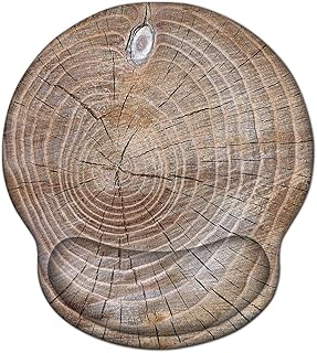 ToLuLu Mouse Mat with Wrist Rest Support, Gel Ergonomic Mouse Pad with Non Slip Rubber Base Memory Foam Mousepad, Mouse Wrist Rest Pad for Laptop Computer Home Office Working Pain Relief, Wood Art