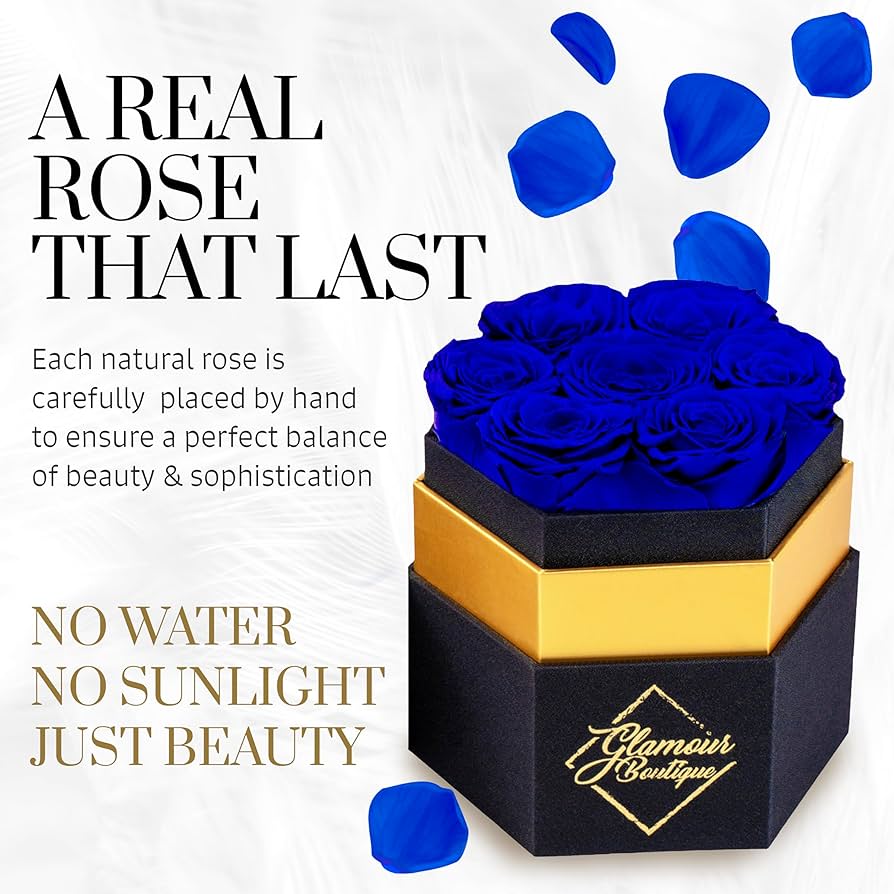 GLAMOUR BOUTIQUE Blue 7-Pcs Forever Blue Rose Box
