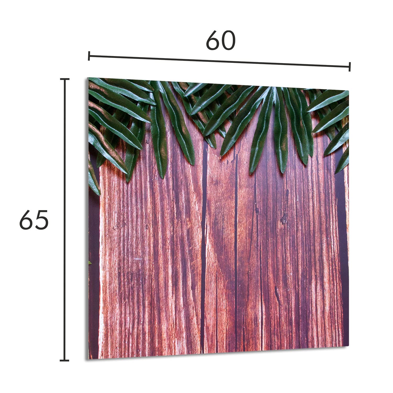 Szklany panel ochronny do kuchni Lacobel, szklana płyta ochronna na kuchenkę, 60x65 cm, szklana deska do krojenia, ochrona przed rozpryskiwaniem, uniwersalna, LIŚCIE