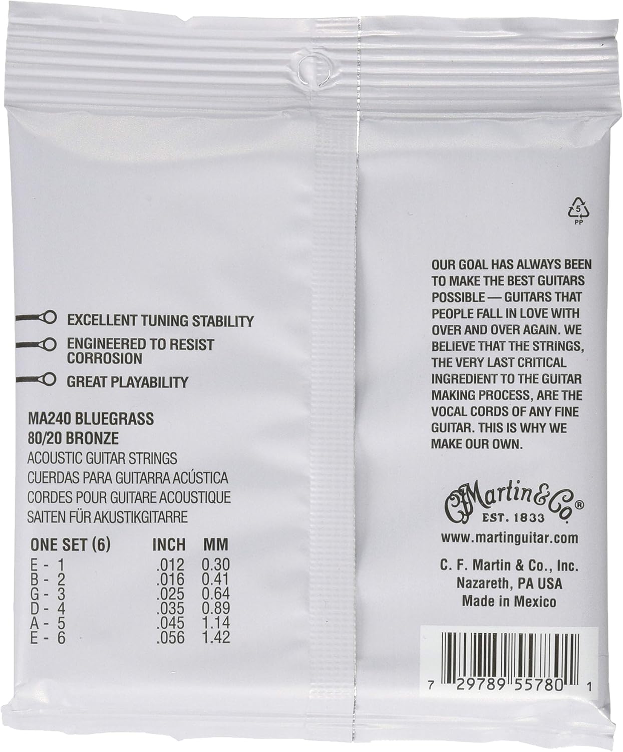 Martin Authentic Acoustic Guitar Strings, Superior Performance Bluegrass 12-56, 80/20 Bronze (Pack of 3)