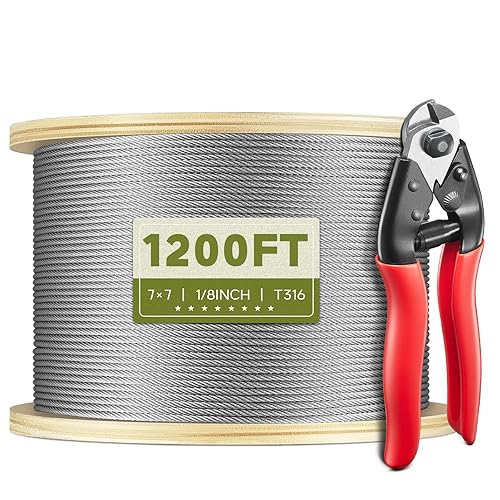 1200FT 1/8" T316 Stainless Steel Cable, Wire Rope Aircraft Cable