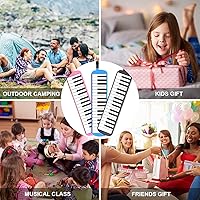 Vista 7 de Melodica - Pianica portátil de 32 teclas con bolsa de transporte, boquillas cortas y largas para principiantes, regalo para niños