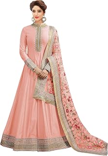Women's Sana Silk Semi-Stitched Embroidered Salwar Suit