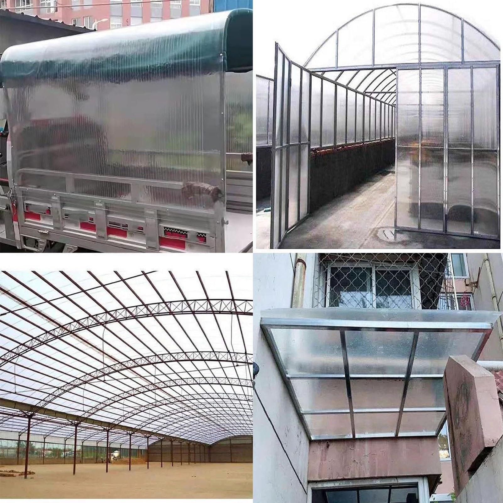 Marquesinas para Exterior contra Sol y Lluvia Resistente a los Impactos Láminas Tejados Paneles Luz Solar Patio, Tabique, Toldo(1.2x2m/3.94x6.56ft)