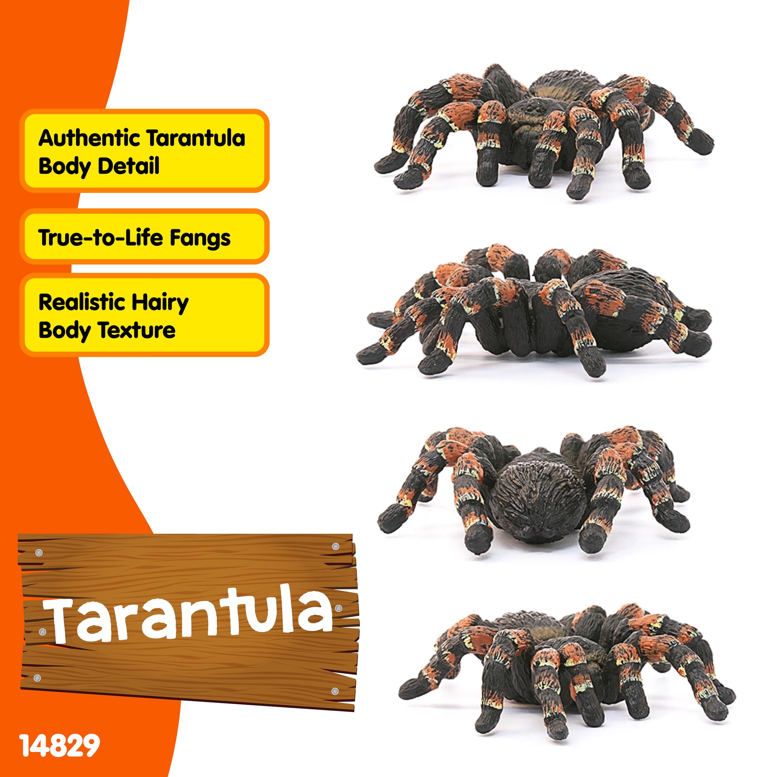 Detailansicht der SCHLEICH WILD Life Vogelspinne 14829 mit fein modellierten Beinen und Körperstruktur.