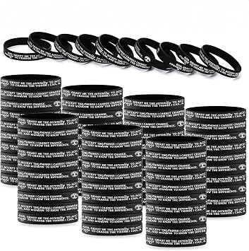 50 Pcs Serenity Prayer Bracelet Silicone, Black