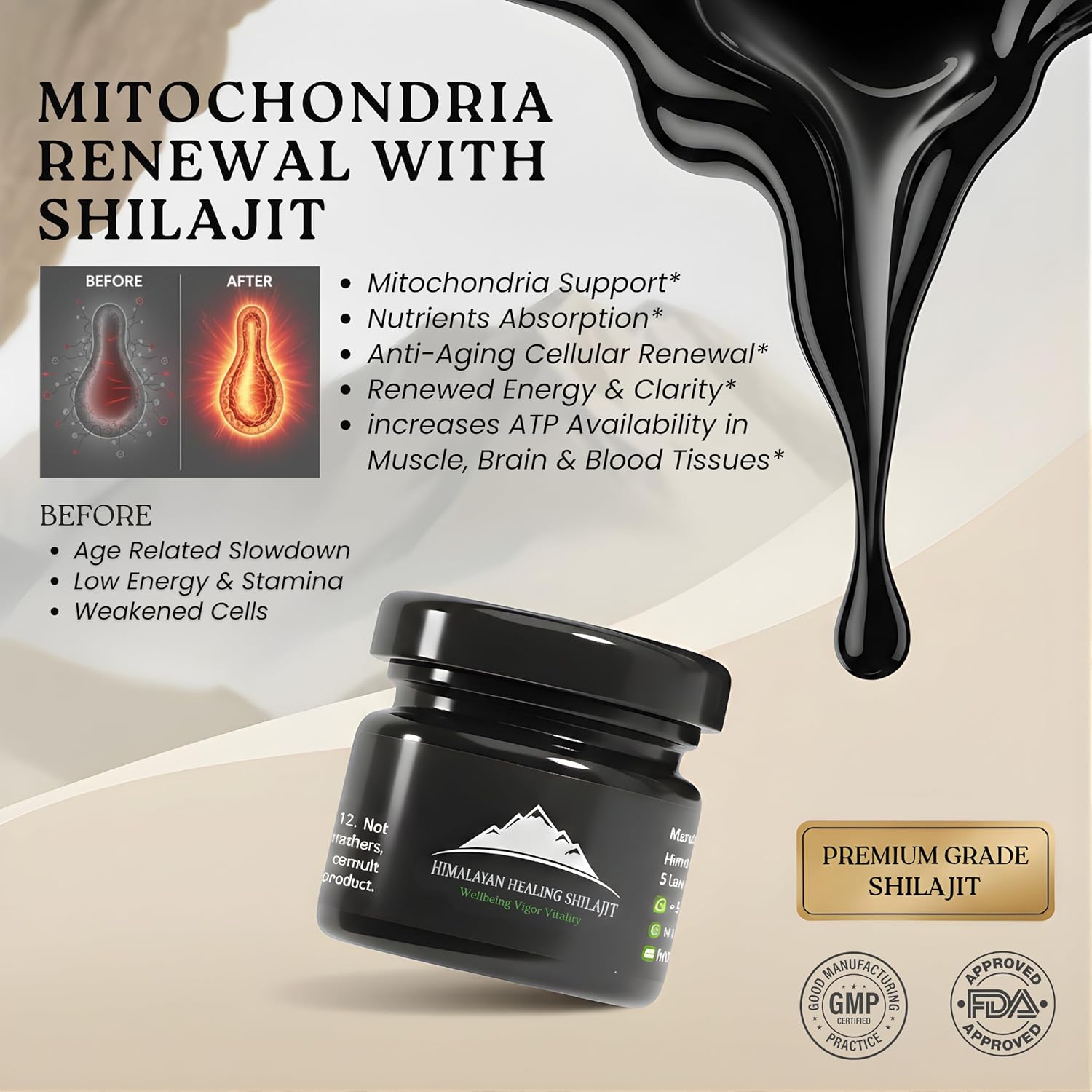 Gold Grade Himalayan Shilajit Resin For Men & Women | 500MG Max Potency | Lab Tested 100% Organic Shilajit With 85+ Trace Minerals & Fulvic Acid For Focus, Energy And Immunity 30 Gram - Image 4