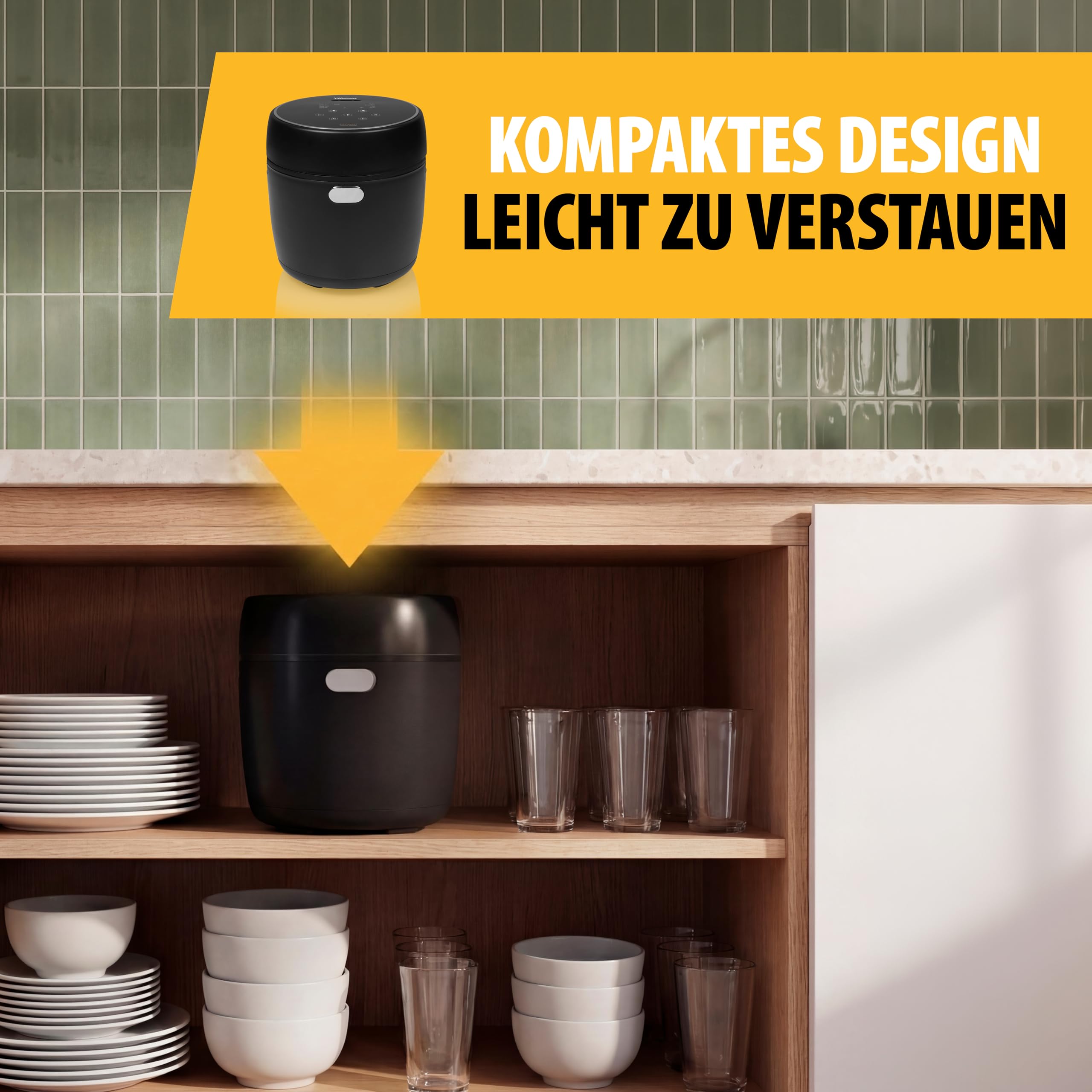 Tristar Digitaler Reiskocher mit Low-Carb-Funktion, 8 Automatikprogramme, 0,6 L Reis Kapazität, Digitales Bedienfeld, Leicht zu Reinigen, RK-6238