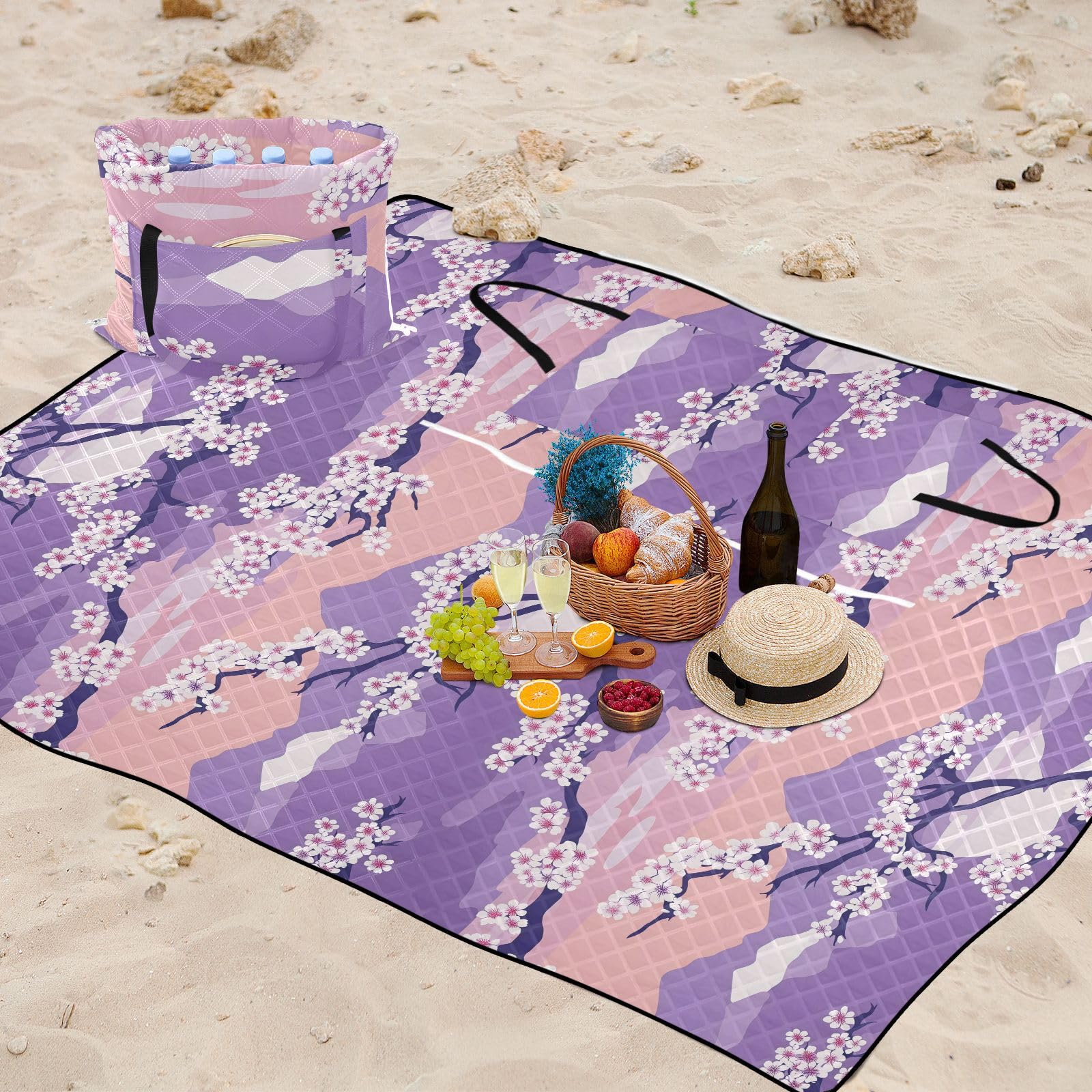 Tappetino da spiaggia a prova di sabbia Campeggio Party Coperte esterne per erba per 8 a 10 adulti regalo estivo lavanda stile giapponese cobija de Picnic