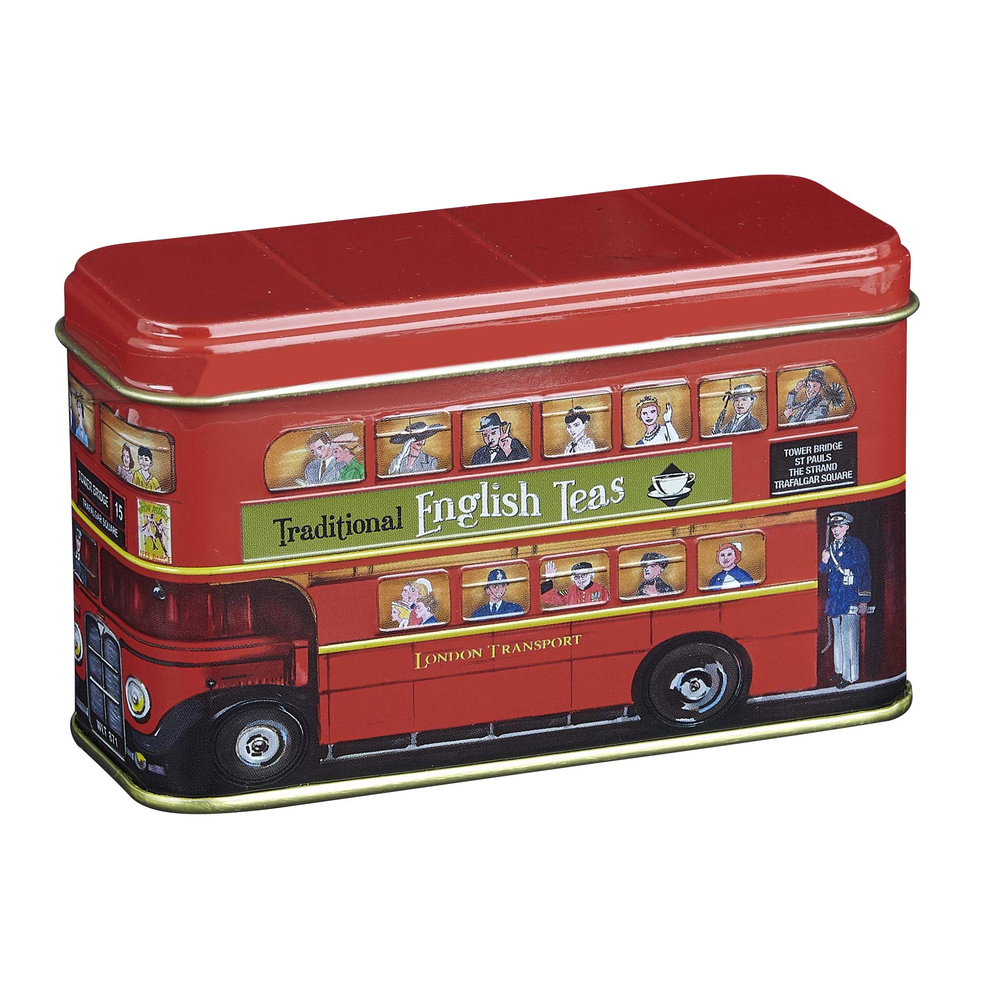 New English Teas London Bus Tea Caddy with 10 English Breakfast Teabags