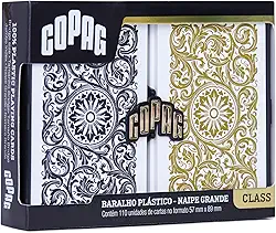 Baralho Class Elite Estojo Duplo Naipe Grande - Preto/Dourado - Copag