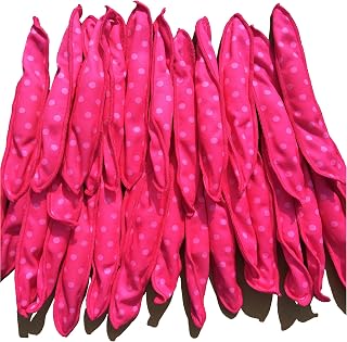 AiminHair Soft Foam Hair Rollers for Heatless Overnight Curls - 30 Pink Satin Sponge Curlers for Long Hair