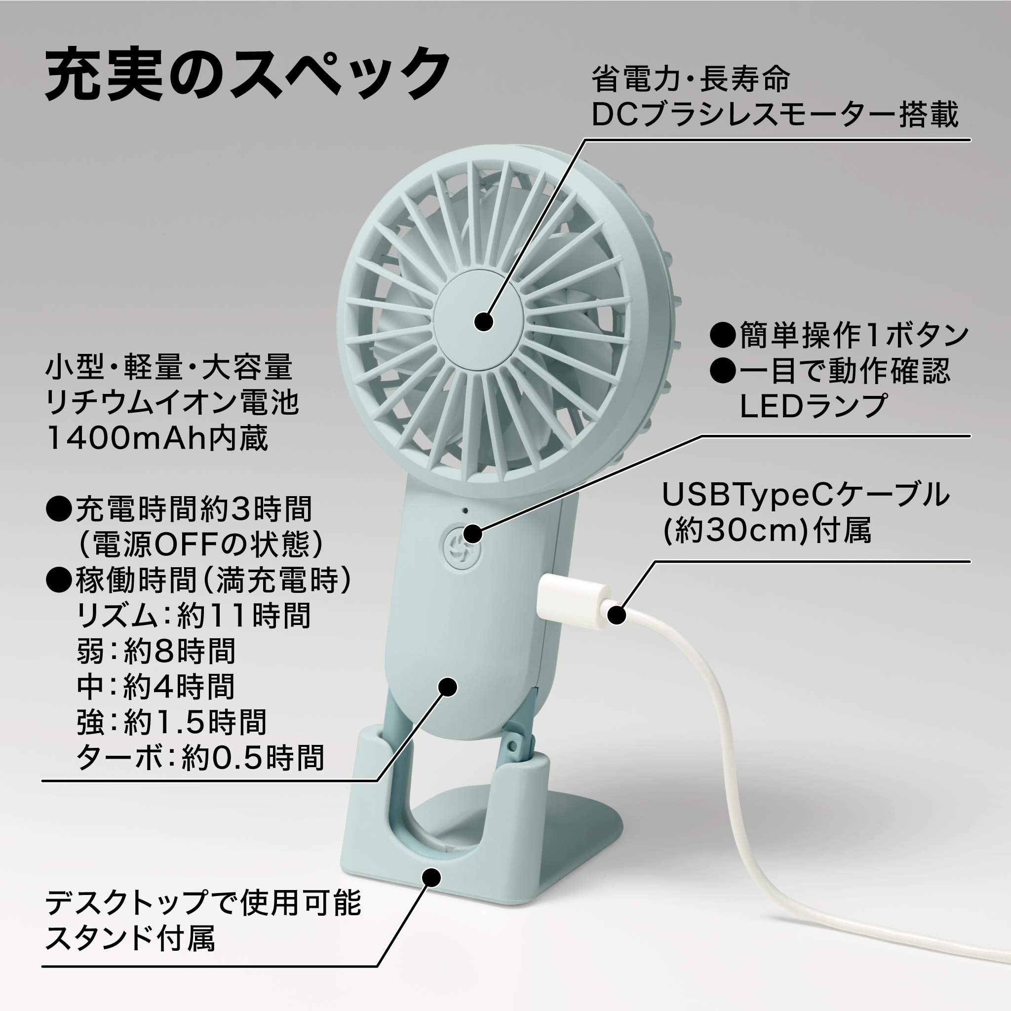 Amazon.co.jp: リズム(RHYTHM) 携帯扇風機 【2020モデル】国内メーカー