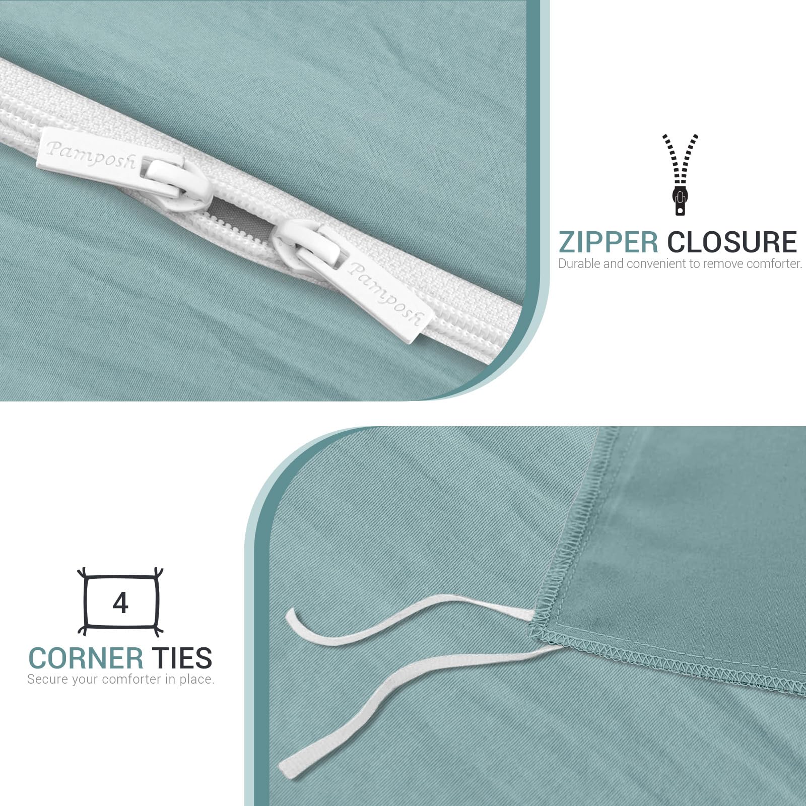 Pamposh Double Duvet Set, Pre-Washed Microfibre Bedding Set for Added Softness & Comfort - Image 7