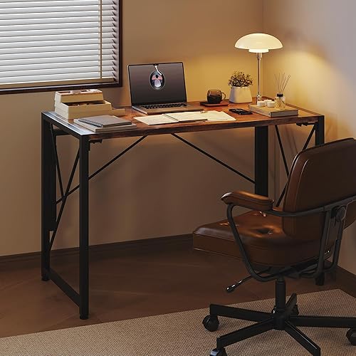 Miniatura 4 de Escritorio plegable, pequeño escritorio plegable de 31.5 pulgadas para espacios pequeños, escritorio portátil para dormitorio, oficina en casa, mesa