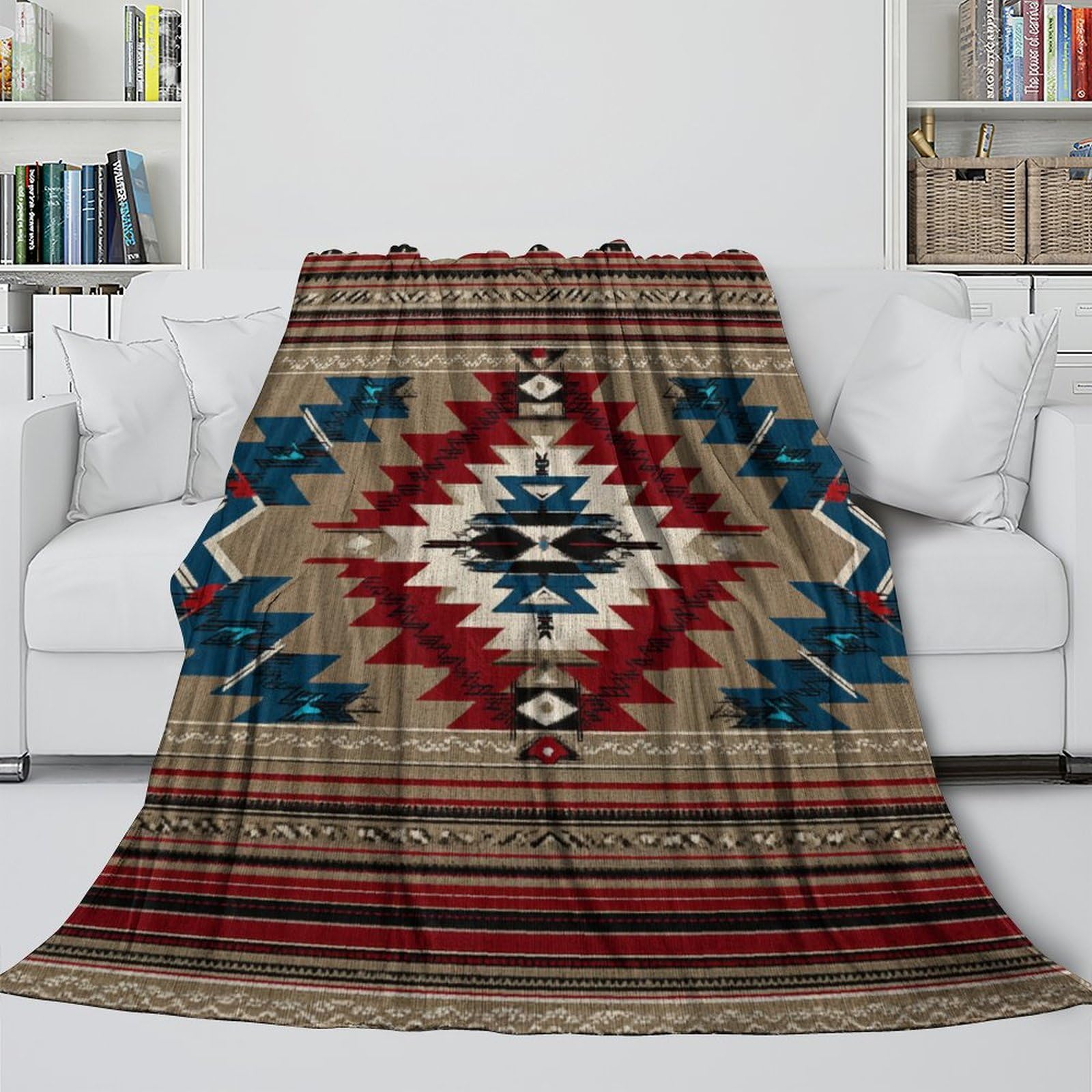 Indianische Muster Wärmedecke Leichte Outdoor-Camping Überwürfe 50x60inch 127x152cm