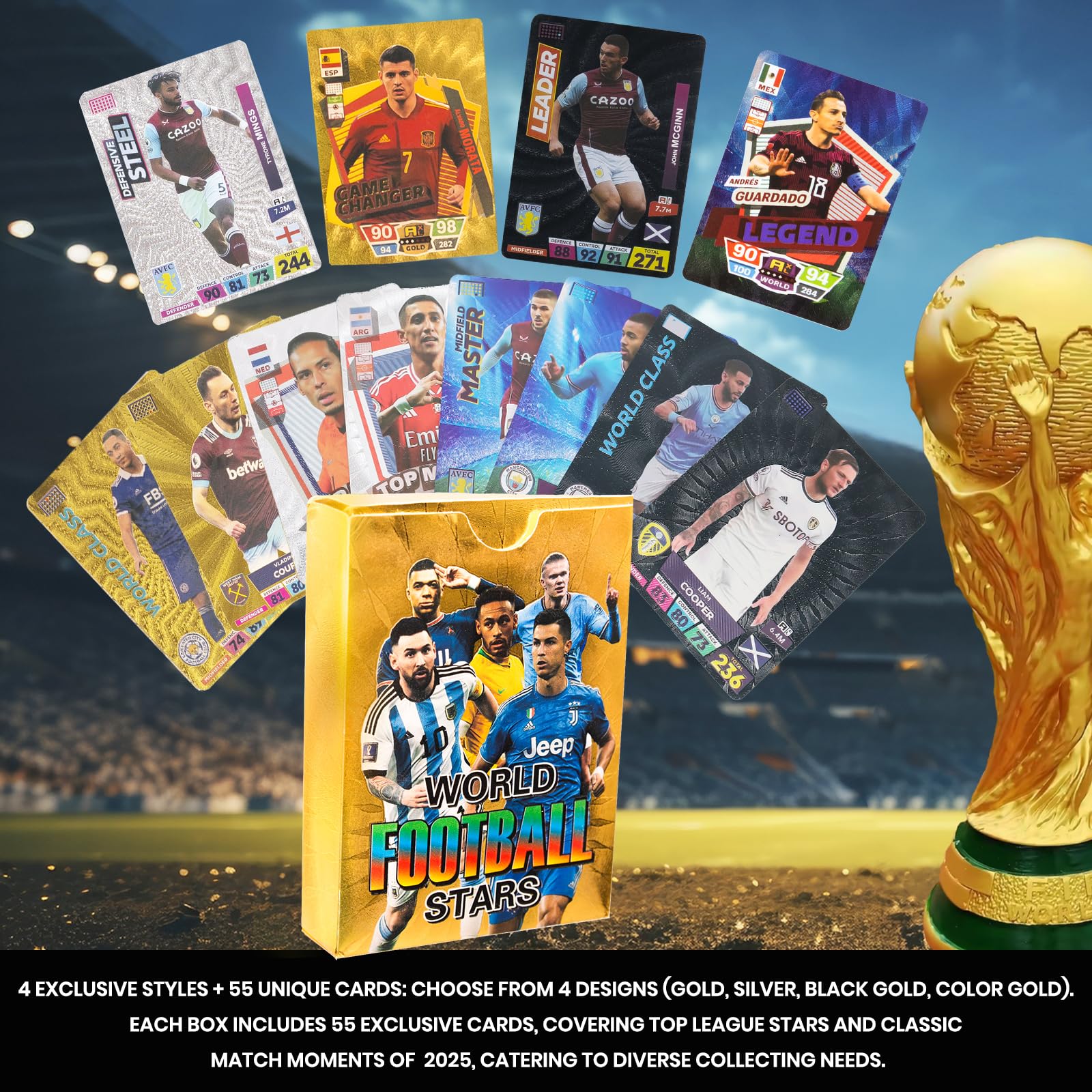 Amazon.co.jp: 2026年版サッカートレーディングカード | 1箱あたり55枚