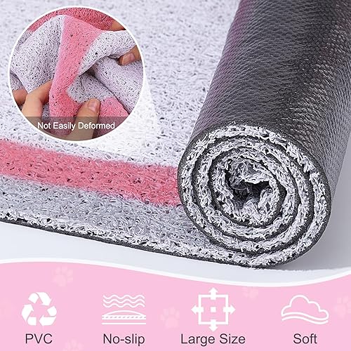 Miniatura 6 de Tapete grande de arena para gatos, tapete antideslizante para caja de arena para gatos, tapete suave para arena para gatos, tapete duradero para