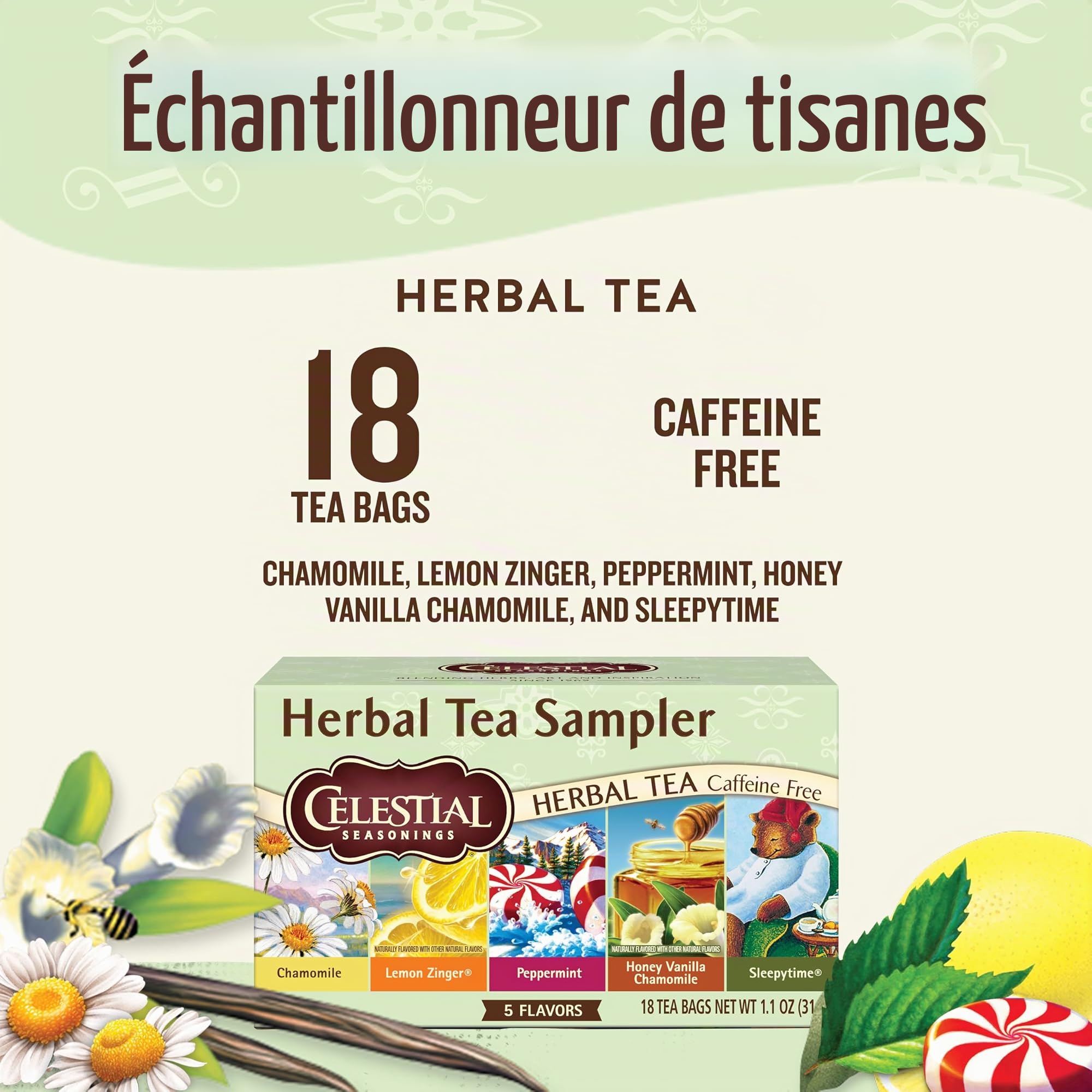 Celestial Seasonings Herbal Tea Sampler (6x18 Bag)