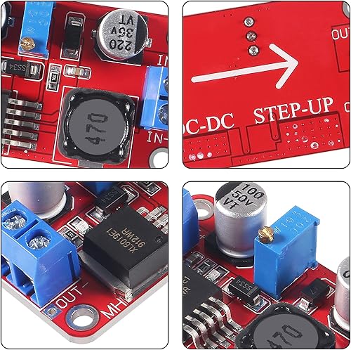Miniatura 3 de 4PCS XL6019 5A módulo de alimentación elevador, ajustable DC-DC 3.3V-35V a 5V 6V 9V 12V 24V Regulador de voltaje módulos de potencia módulos de