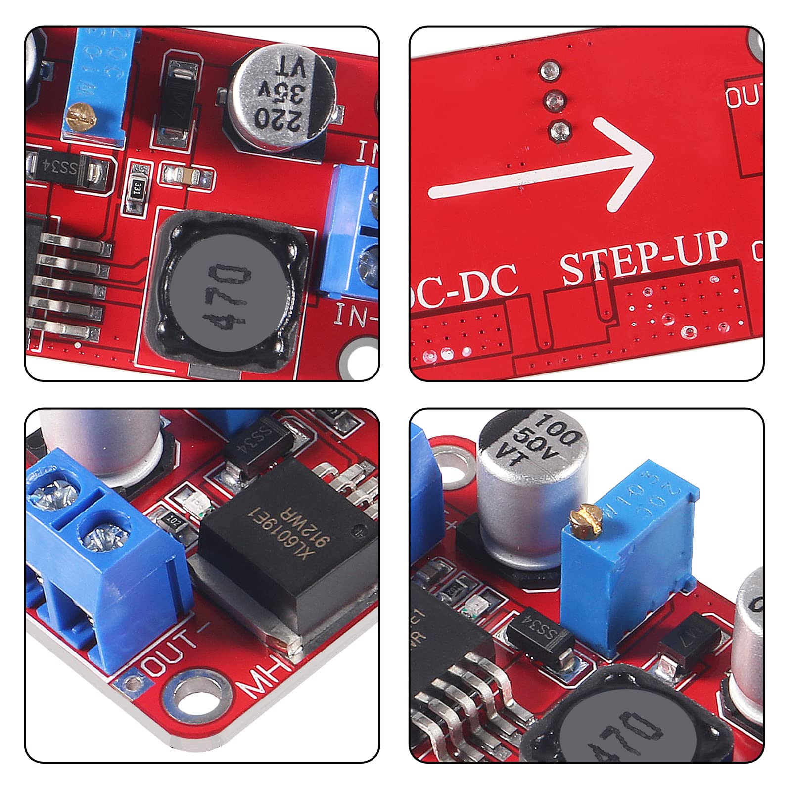 Module Boost DC-DC 3-35V Vers 5-45V 5A – Convertisseur Step-Up Avec Affichage Tension, Idéal Panneau Solaire & DIY