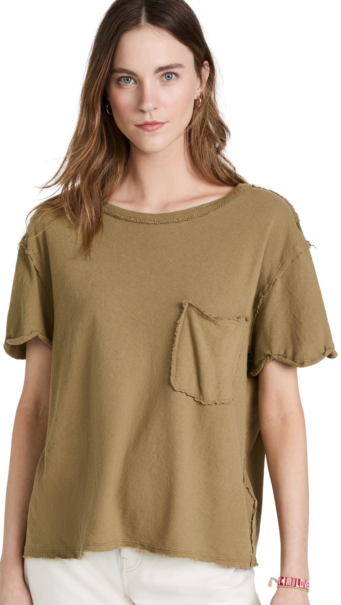 Free People Women's Care Fp Oversize Pocket T-Shirt Blue Size X-Small main image 1