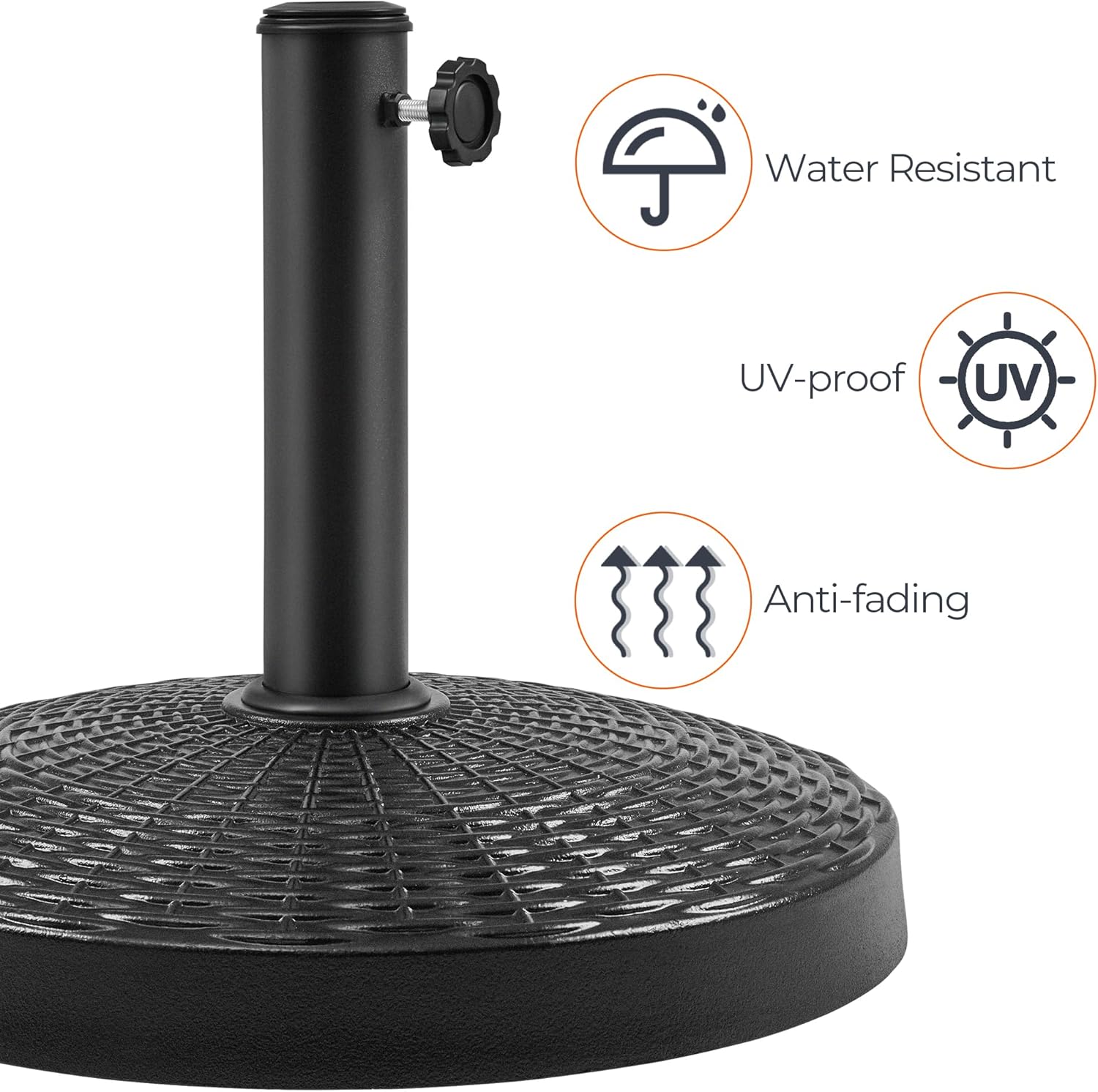 Yaheetech 31lbs Umbrella Base, Heavy Duty Patio Umbrella Base Stand, Round Resin Umbrella Base Stand, Outdoor Market Umbrella Base for Garden, Backyard, Beach