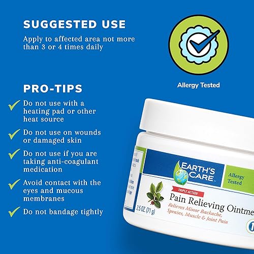 Miniatura 6 de Earth's Care Ungüento para aliviar el dolor - Crema muscular y articular de triple acción (1)