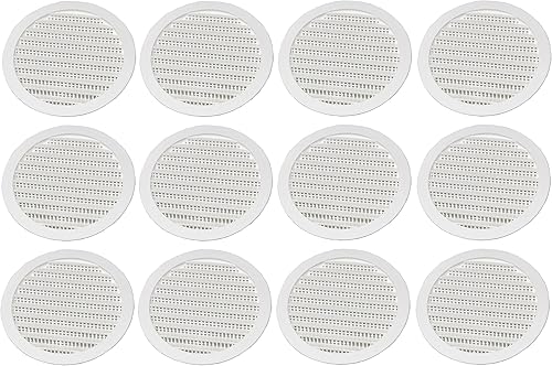 Vista 53 de Cubierta redonda de rejilla de rejilla de plástico de 4 pulgadas para rejilla de ventilación de reptiles (4, blanco)
