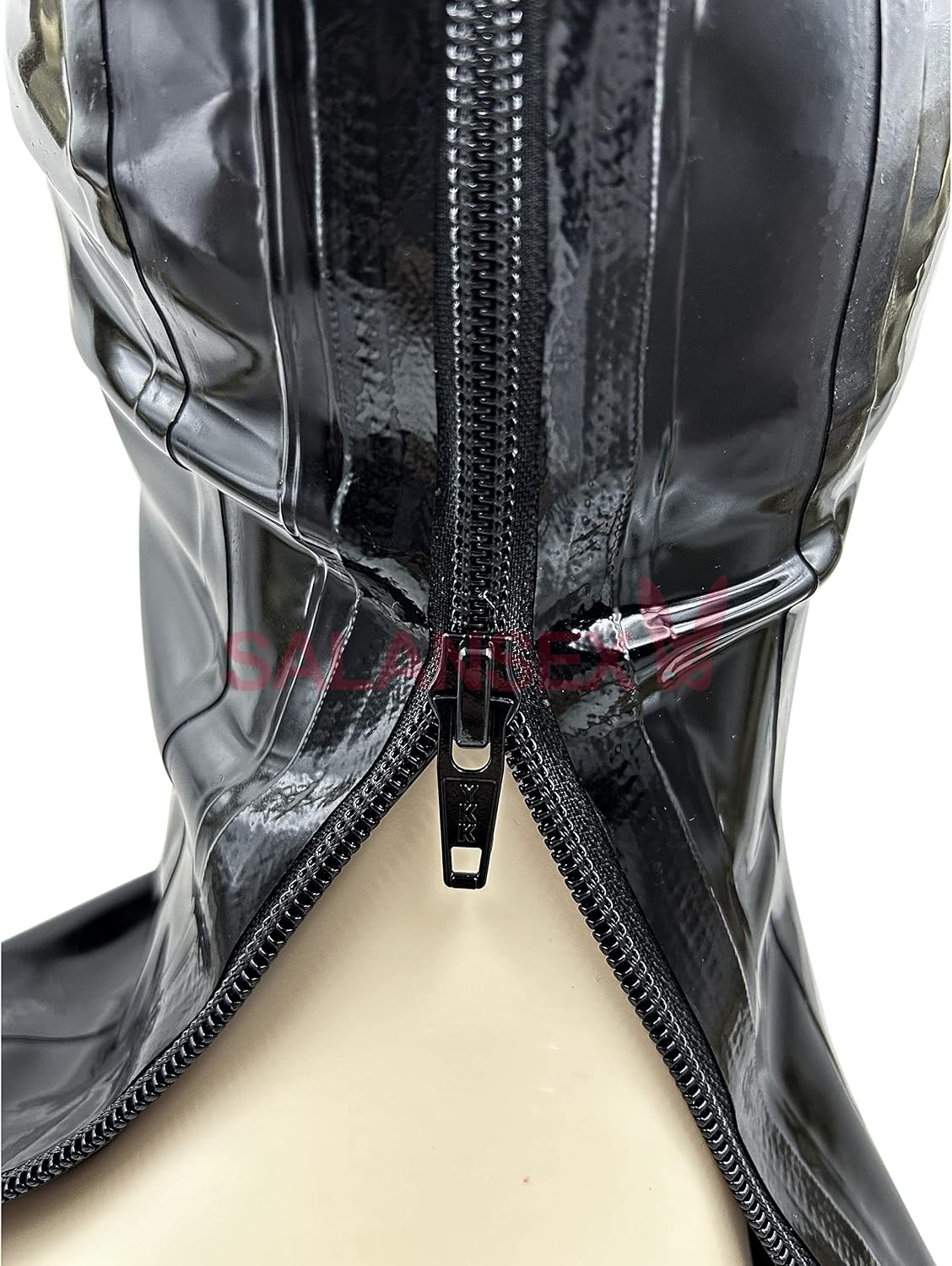 Latex Hood with Red Braids and Pink Bows, BDSM Sex Full Face Mask with Zipper for Party, Cosplay, Holiday