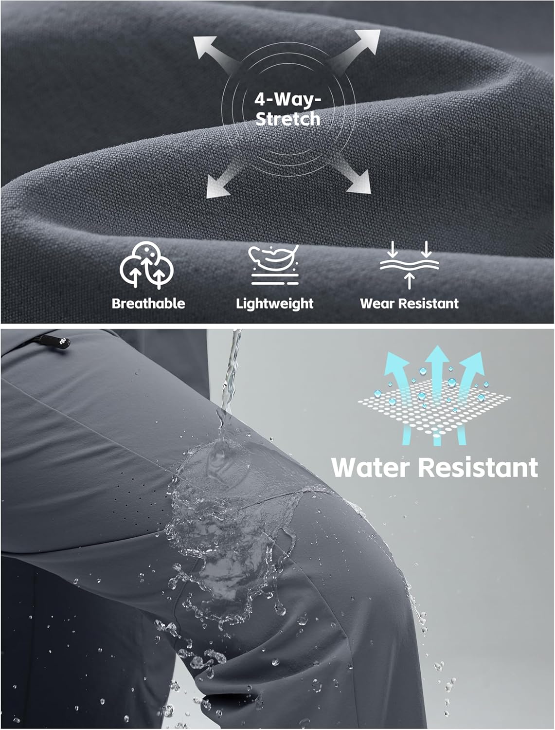 MoFiz Womens Cargo Hiking Pants Water Resistant Lightweight Quick Dry Travel Outdoor Work Trip Pants with Zipper Pockets - Image 5