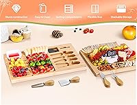 Vista 5 de Tablas de charcutería, tabla de queso Thereye con juego de cuchillos, juego de tablas de charcutería extragrande, regalos para mujeres, regalos