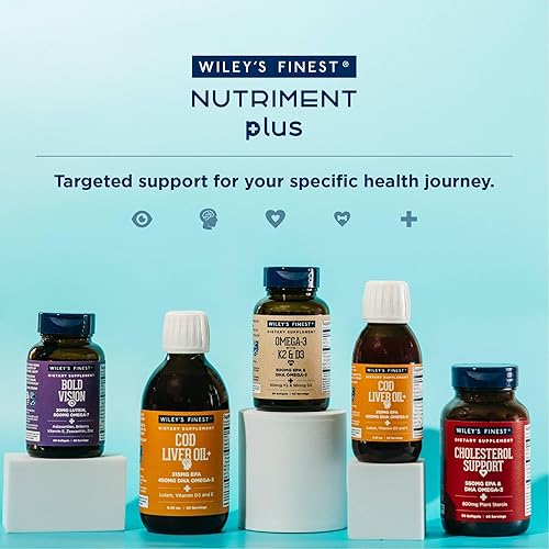 Miniatura 7 de Wiley's Finest Wild Alaskan Fish Oil Vitamina K2 Softgels - 500 mg de Omega-3 EPA y DHA para apoyo a la salud ósea y cardíaca - 120 cápsulas blandas