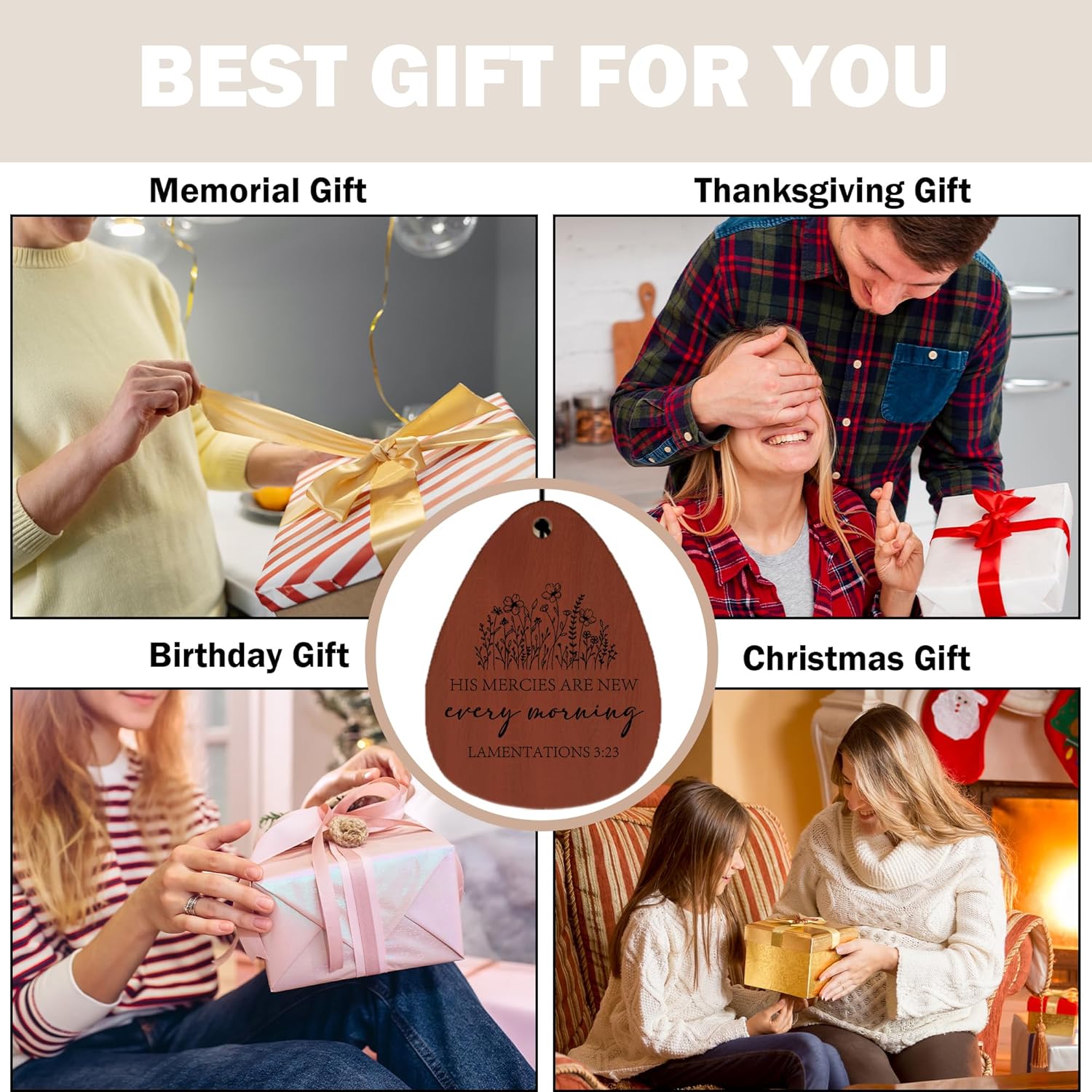 Christian Gifts Wind Chimes, Bible Verse Decor Wind Chimes, Christian Faith Based Religious Gifts for Women Men, His Mercies are New Every Morning Bible WindChimes for Outside 26" Inches - Image 6